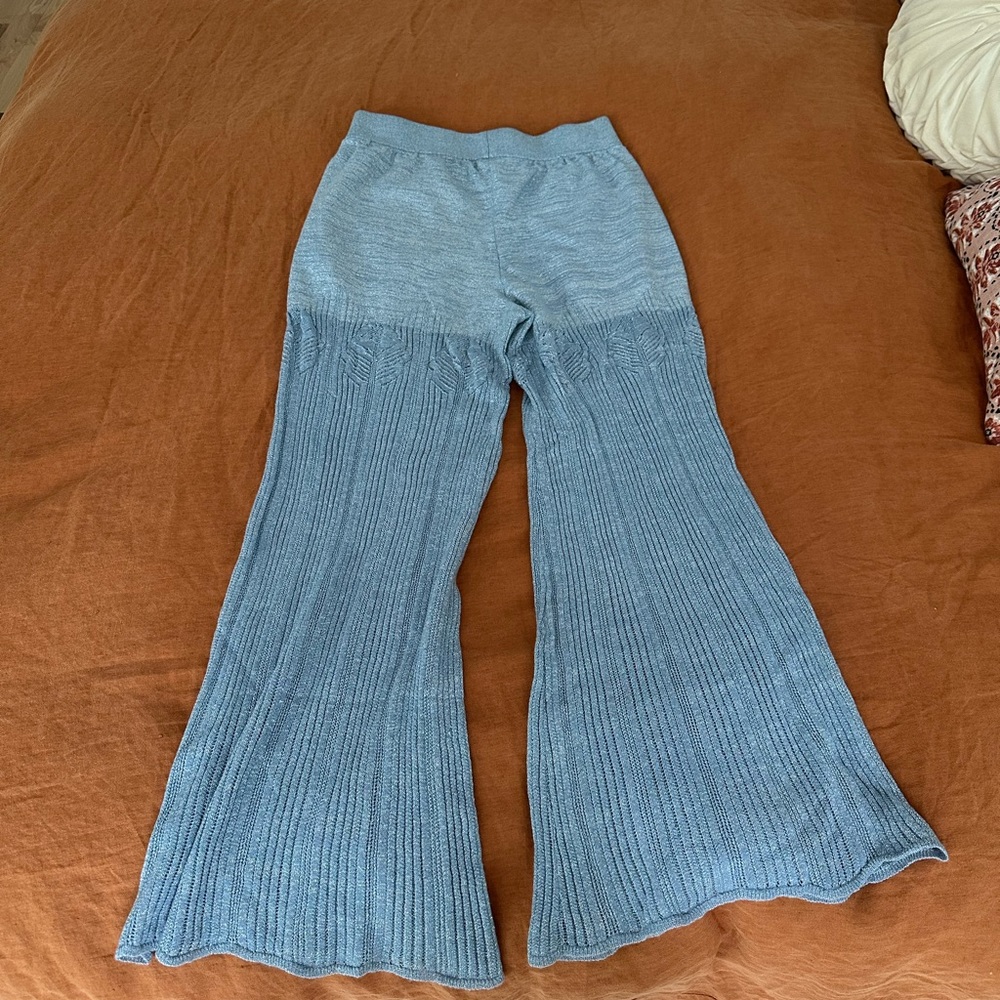 Free people sparkly wide leg flare pant.